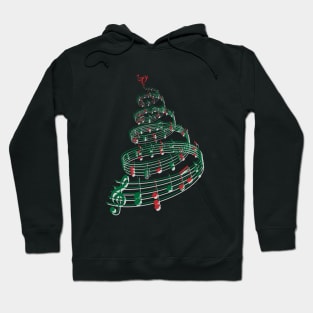 Christmas tree with music notes and heart Hoodie